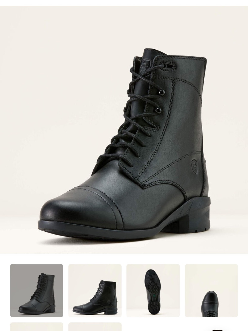 Ariat Black Leather Lace-Up Paddock Boots